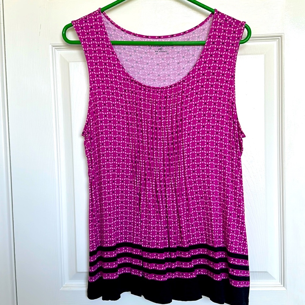 PL Croft & Barrows Pink & black print soft stretchy tank